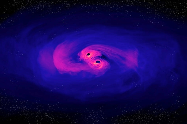 Dos agujeros negros. Elementos de esta imagen fueron proporcionados por la NASA
. - Foto, imagen