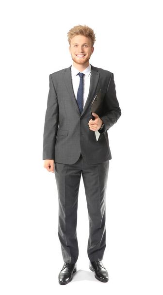 Portrait of handsome businessman on white background - Photo, Image