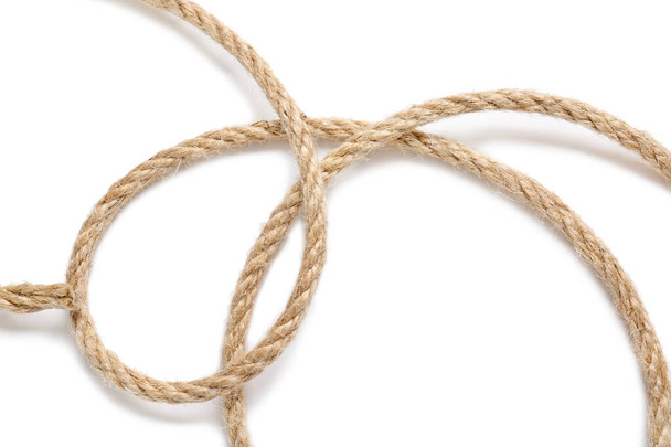 Rope on white background, top view - Photo, Image