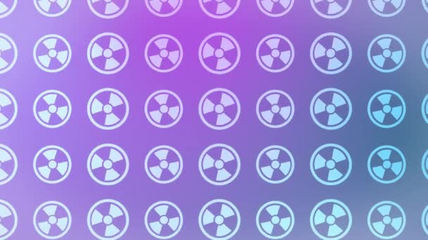 Radioactive / Radioactivity signs on Neon / Pastel Gradient Background. Современный, футуристический, опасный. Высококачественная безseamless Loop Animation. 8K, 30 кадров в секунду
 - Кадры, видео