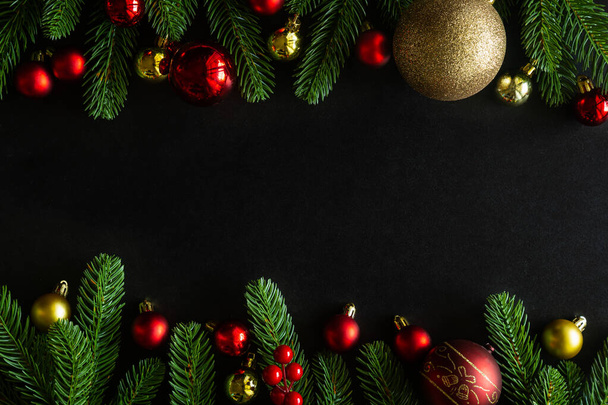Holiday Christmas card background with festive decoration ball,  - Fotó, kép