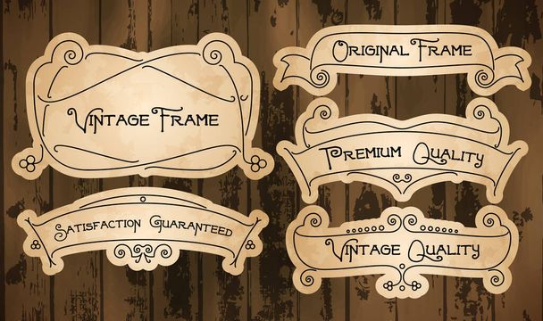 Vintage labels with thin lines - Vector, Image