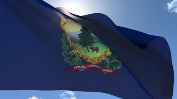 Flag of Vermont Waving in the Wind - Footage, Video