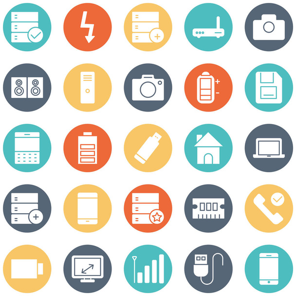 Devices Circular Vector icons Set fully editable - Vector, Image