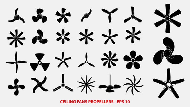 set propellers of plafondventilatoren propellers of motorpropellers concept.   - Vector, afbeelding