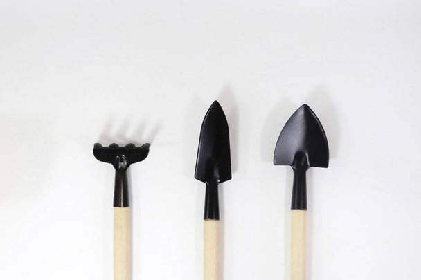 three tool for gardener on white background - Photo, Image