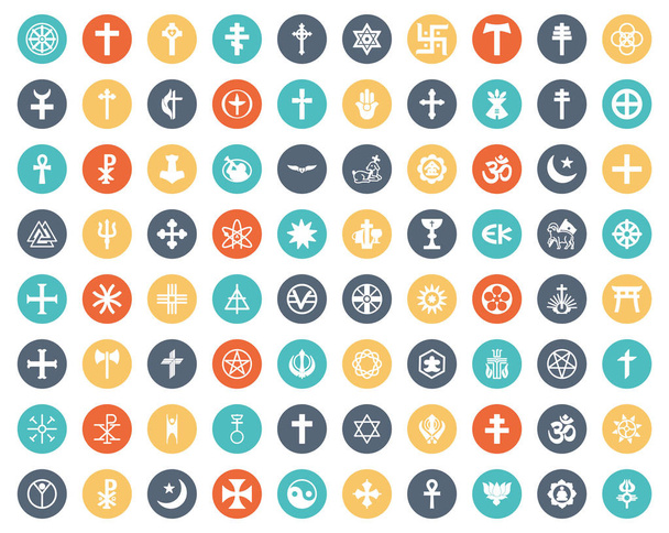 Релігійні ікони, встановлені кожна ікона може бути легко змінена або відредагована.  - Вектор, зображення