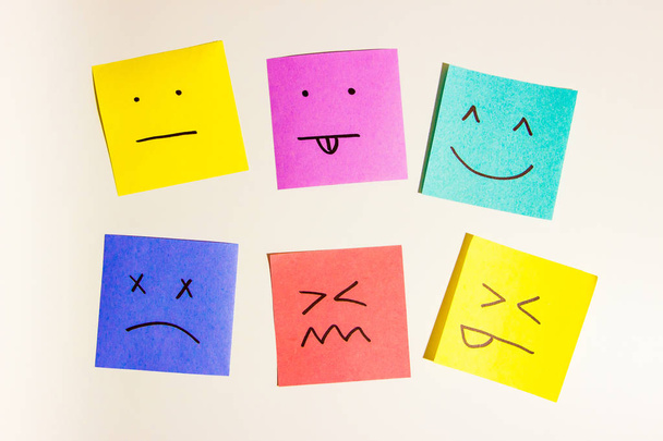 set of funny colored stickers with different emotions - Fotografie, Obrázek