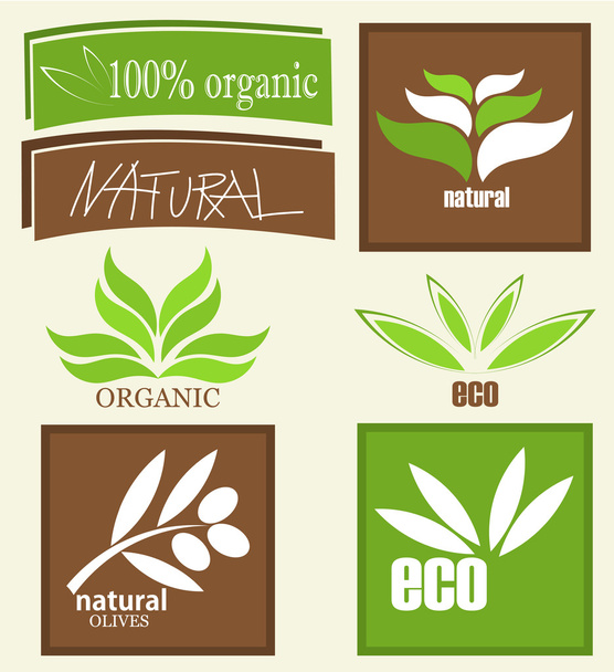 Organic labels - Vector, Image
