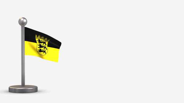 Baden-Wuerttemberg 3D heiluttaen lippu kuvitus pieni lipputanko
. - Valokuva, kuva