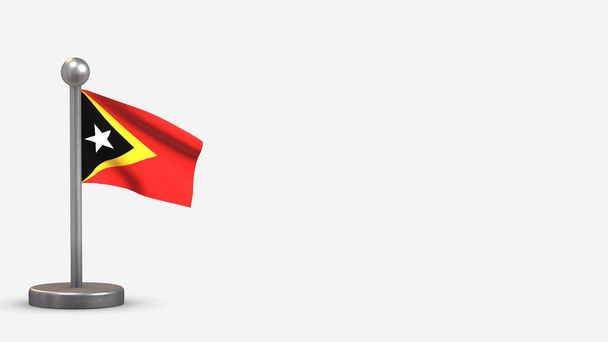 Itä-Timorin 3D-heiluttaen lippua pienellä lipputangolla
. - Valokuva, kuva