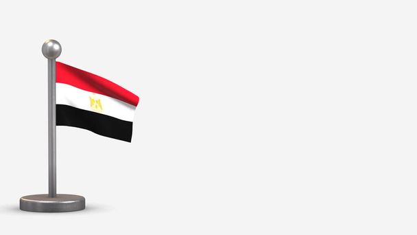 Egypti 3D heiluttaen lippu kuva pieni lipputanko
. - Valokuva, kuva