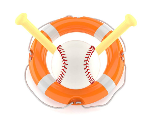 Бейсбольный мяч с спасательным буем
 - Фото, изображение