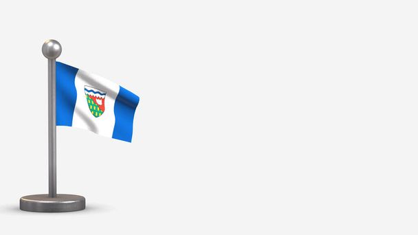 Luoteisterritoriot 3D heiluttaen lippua kuva pienellä lippulaivalla
 - Valokuva, kuva