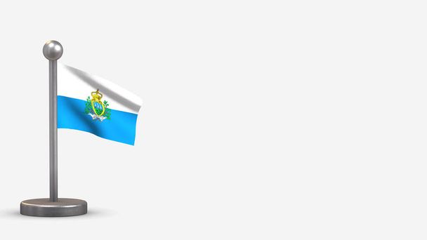 San Marino 3D heiluttaen lippu kuva pieni lipputanko
. - Valokuva, kuva