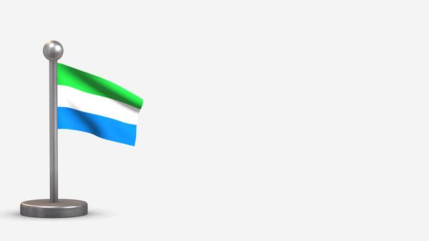 Sierra Leonen 3D-heiluttaen lippua pienellä lipputangolla
. - Valokuva, kuva