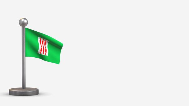 Umbria 3D heiluttaen lippu kuva pieni lipputanko
. - Valokuva, kuva