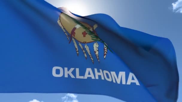 Flag of Oklahoma Waving in the Wind - Footage, Video
