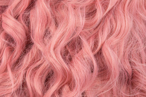 Pink wavy hair pattern. Top view. - Foto, Imagem