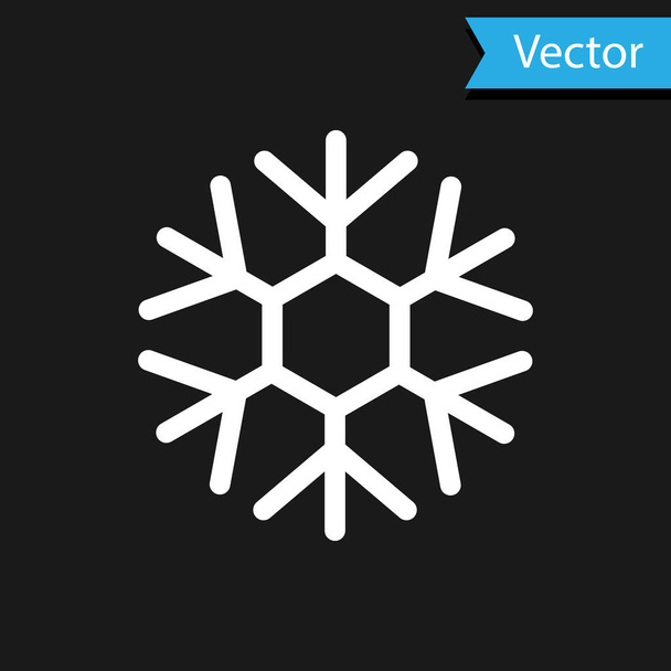 White Snowflake icon isolated on black background. Vector Illustration - Vector, Image