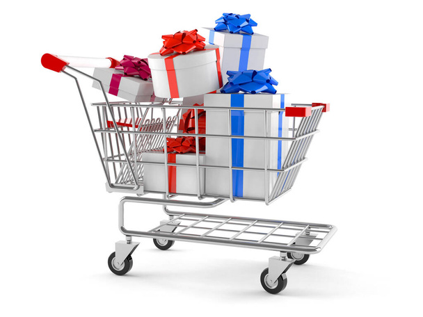 Shopping cart with gifts - Photo, Image