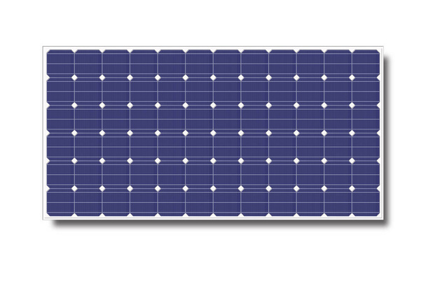 El panel solar recibe energía de la luz solar contra el cielo exterior
 - Foto, Imagen