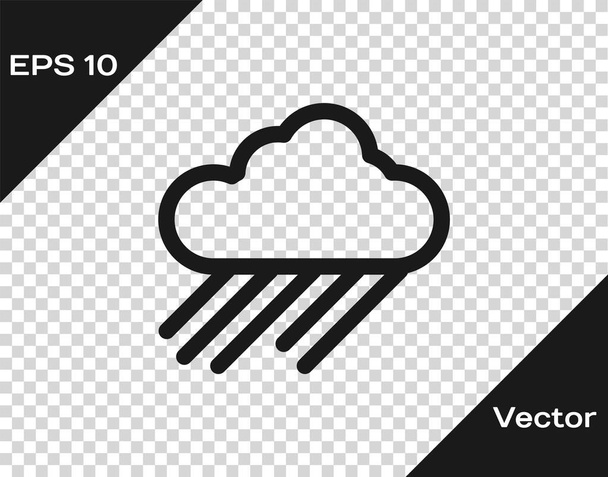 Nuage gris avec icône de pluie isolée sur fond transparent. Précipitation de nuages de pluie avec gouttes de pluie. Illustration vectorielle
 - Vecteur, image