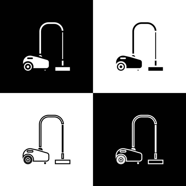 Set Vacuum cleaner icon isolated on black and white background. Vector Illustration - Vector, Image