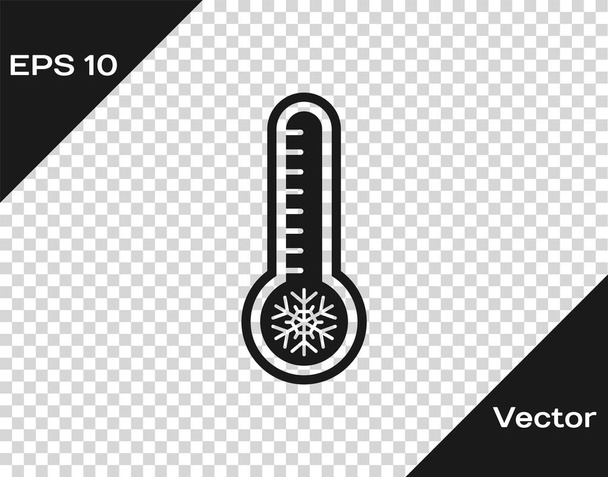 Grey Meteorology thermometer measuring heat and cold icon isolated on transparent background. Thermometer equipment showing hot or cold weather. Vector Illustration - Vector, Image