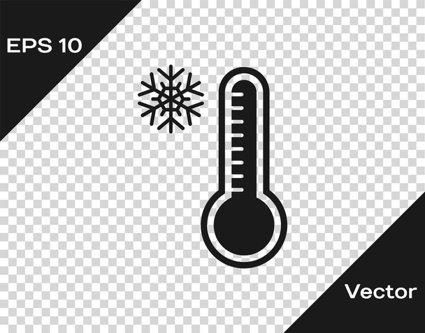 Szary termometr meteorologiczny mierzący ciepło i zimną ikonę izolowany na przezroczystym tle. Urządzenia termometryczne pokazujące gorącą lub zimną pogodę. Ilustracja wektora - Wektor, obraz