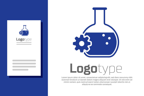 Blue Bioengineering icon isolated on white background. Element of genetics and bioengineering icon. Biology, molecule, chemical icon. Logo design template element. Vector Illustration - ベクター画像