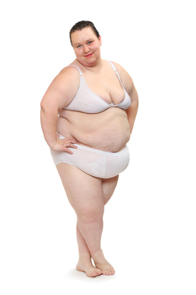 túlsúlyos nő possing - Fotó, kép