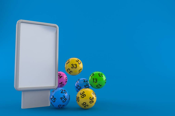Lotto balls with blank billboard - Fotografie, Obrázek