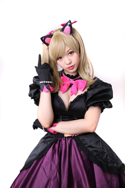 Giappone anime cosplay, ritratto di ragazza cosplay isolato in bianco
 - Foto, immagini