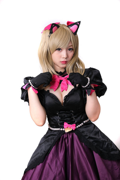 Giappone anime cosplay, ritratto di ragazza cosplay isolato in bianco
 - Foto, immagini