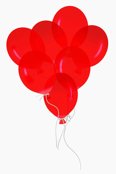 3D Illustration Vorlage roter Ballon Hintergrund - Foto, Bild