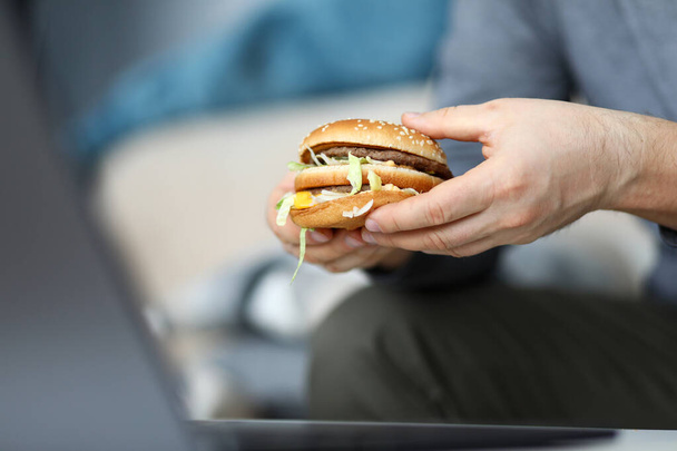Enormous tasty hamburger - Фото, изображение