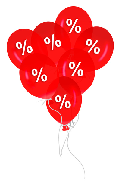 3D ilustrace šablona červená sleva balón pozadí - Fotografie, Obrázek