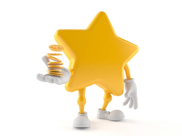 Star character with coins - Photo, Image