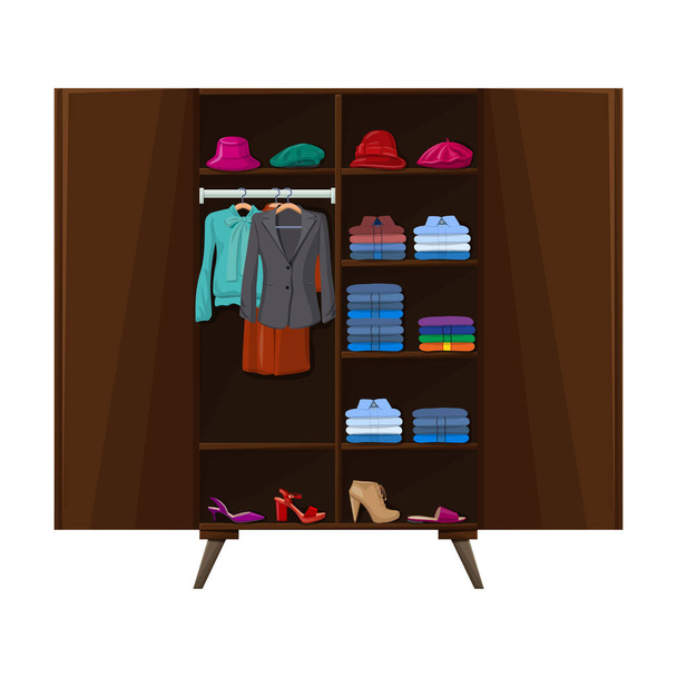 Wardrobe for clothes vector icon.Cartoon vector icon isolated on white background wardrobe for clothes . - Vecteur, image