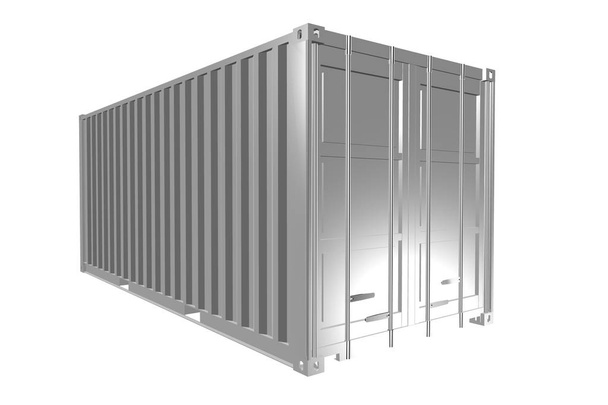 3D transport container on white background - Fotoğraf, Görsel