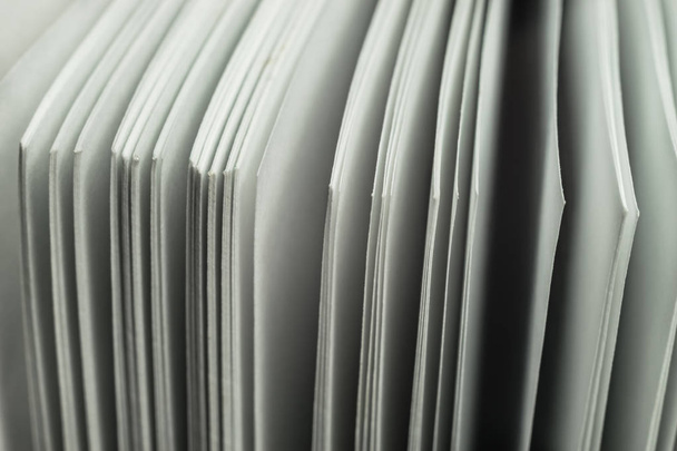 Close up beautiful white pages book background texture. Macro Photography view. - 写真・画像