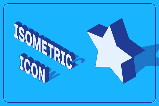 Isometric Star icon isolated on blue background. Favorite, best rating, award symbol.  Vector Illustration - Vector, Image