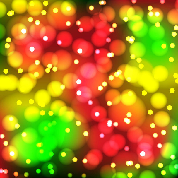 Christmas colorful vector illustration background snow bokeh - Vector, Image