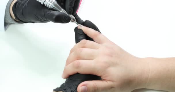 Procedure of hardware manicure in a beauty salon for women - 映像、動画