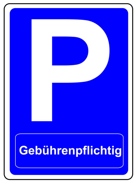 Parkeerplaats teken Duits Chargeable - Foto, afbeelding