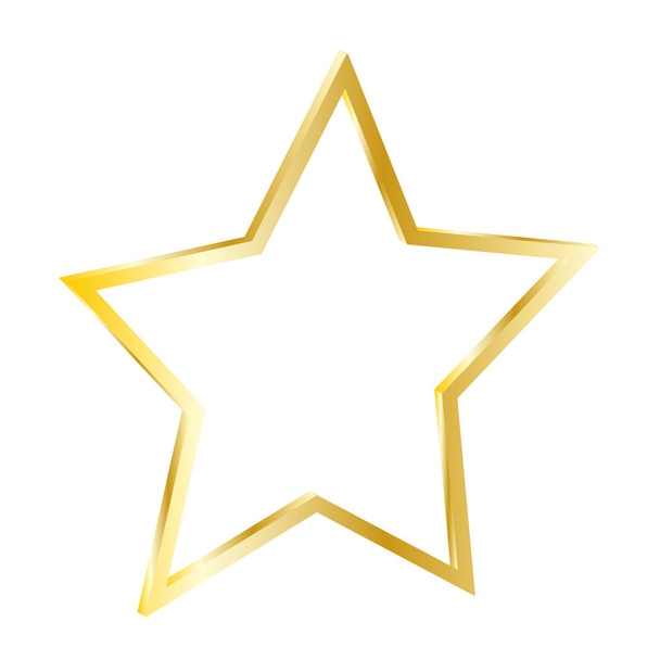 Golden star isolated on white background - Photo, Image