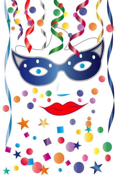 Carnaval colorido festa decoração cartaz no fundo branco
 - Foto, Imagem