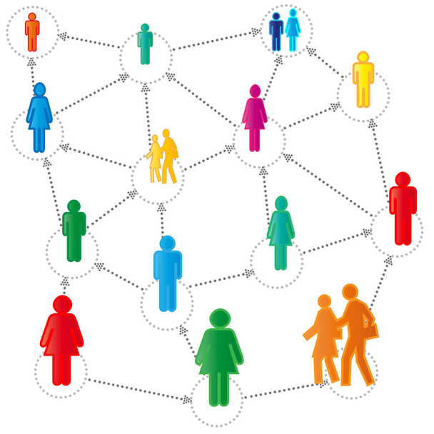 soziales Netzwerk Netz auf weißem Hintergrund - Foto, Bild
