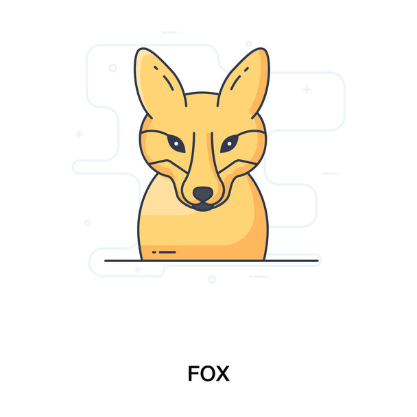 Fox icon, animal head, wild animal in editable flat trendy style  - Wektor, obraz